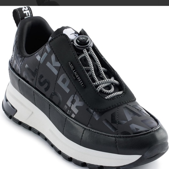 KARL LAGERFELD Women's Maylene Everyday Slip on Sneaker- Black - Picture 2 of 6